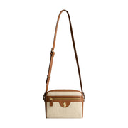 Tommy Bahama Camera Bag, Women's Mini Handbag With Linen Design And Adjustable Crossbody Strap, Natural