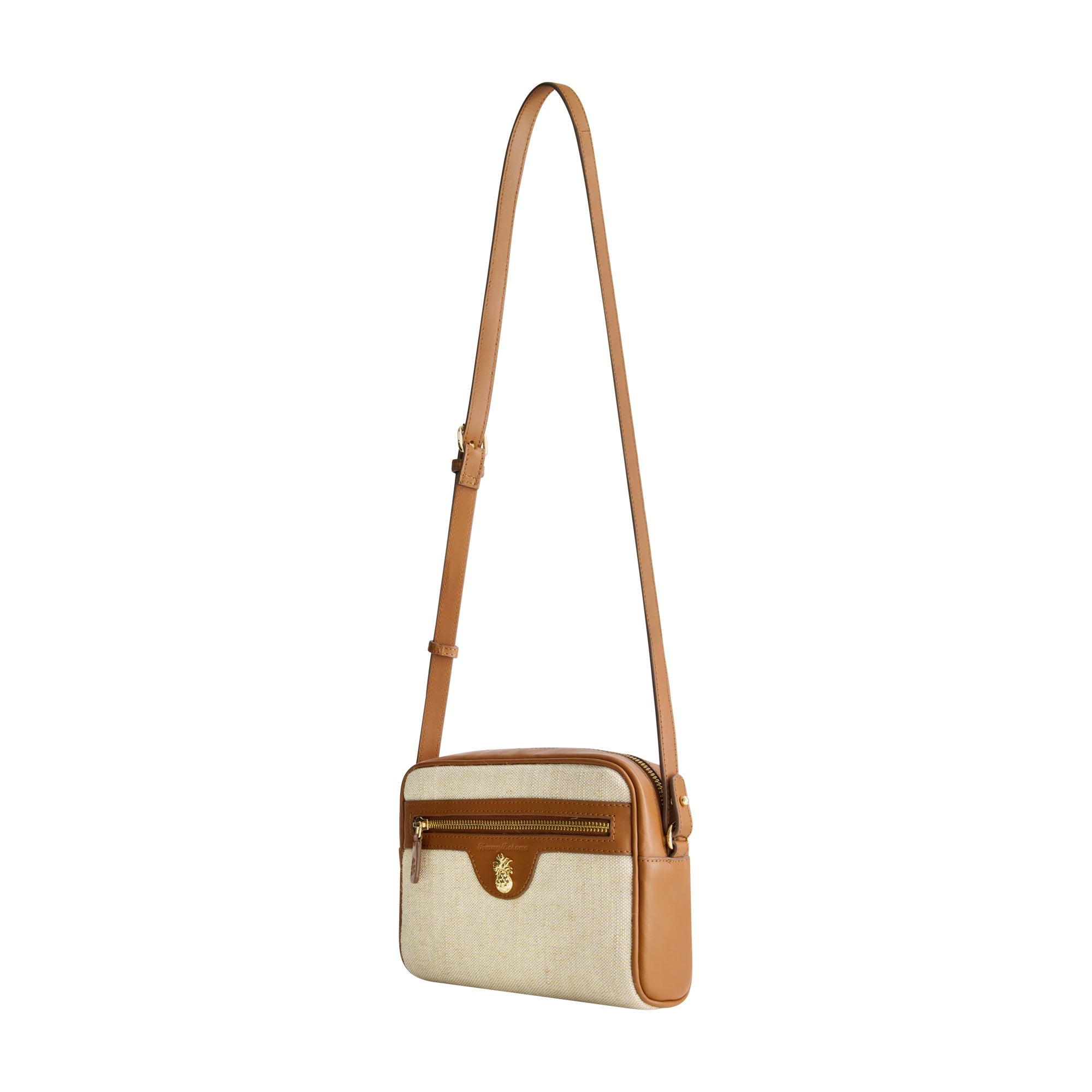 Tommy Bahama Camera Bag, Women's Mini Handbag With Linen Design And Adjustable Crossbody Strap, Natural
