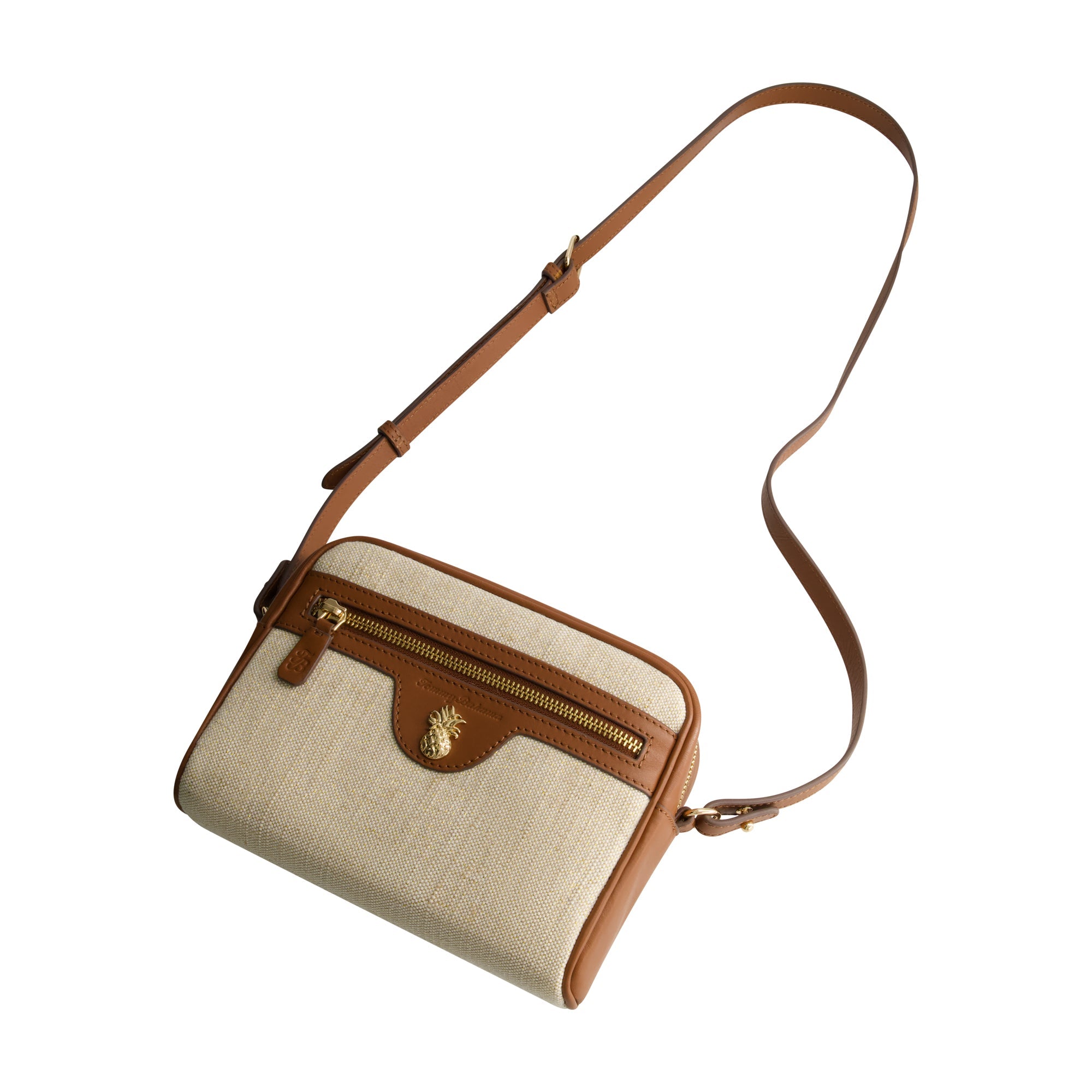 Tommy Bahama Camera Bag, Women's Mini Handbag With Linen Design And Adjustable Crossbody Strap, Natural