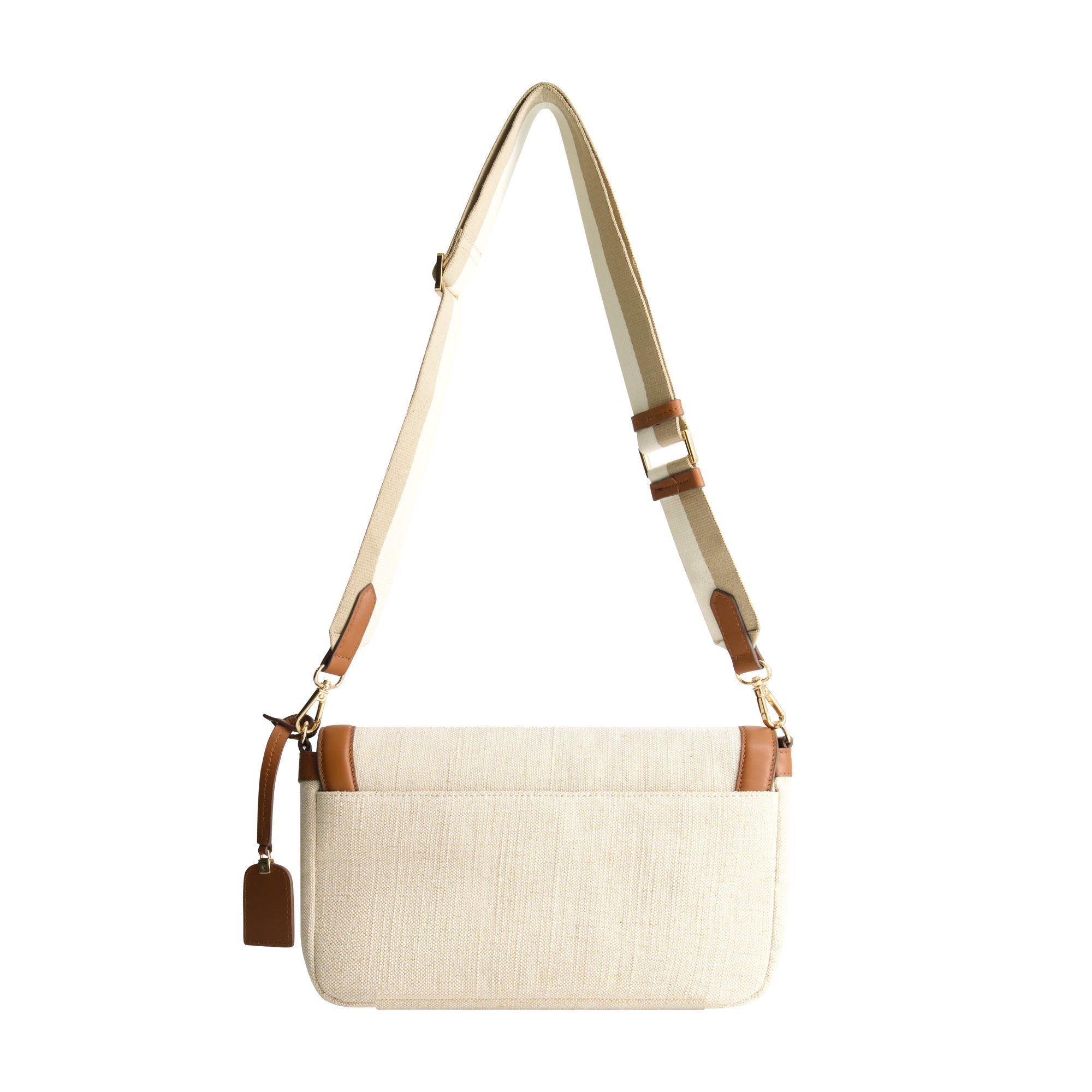 Tommy Bahama Lurex Linen Long Flap Crossbody, Natural