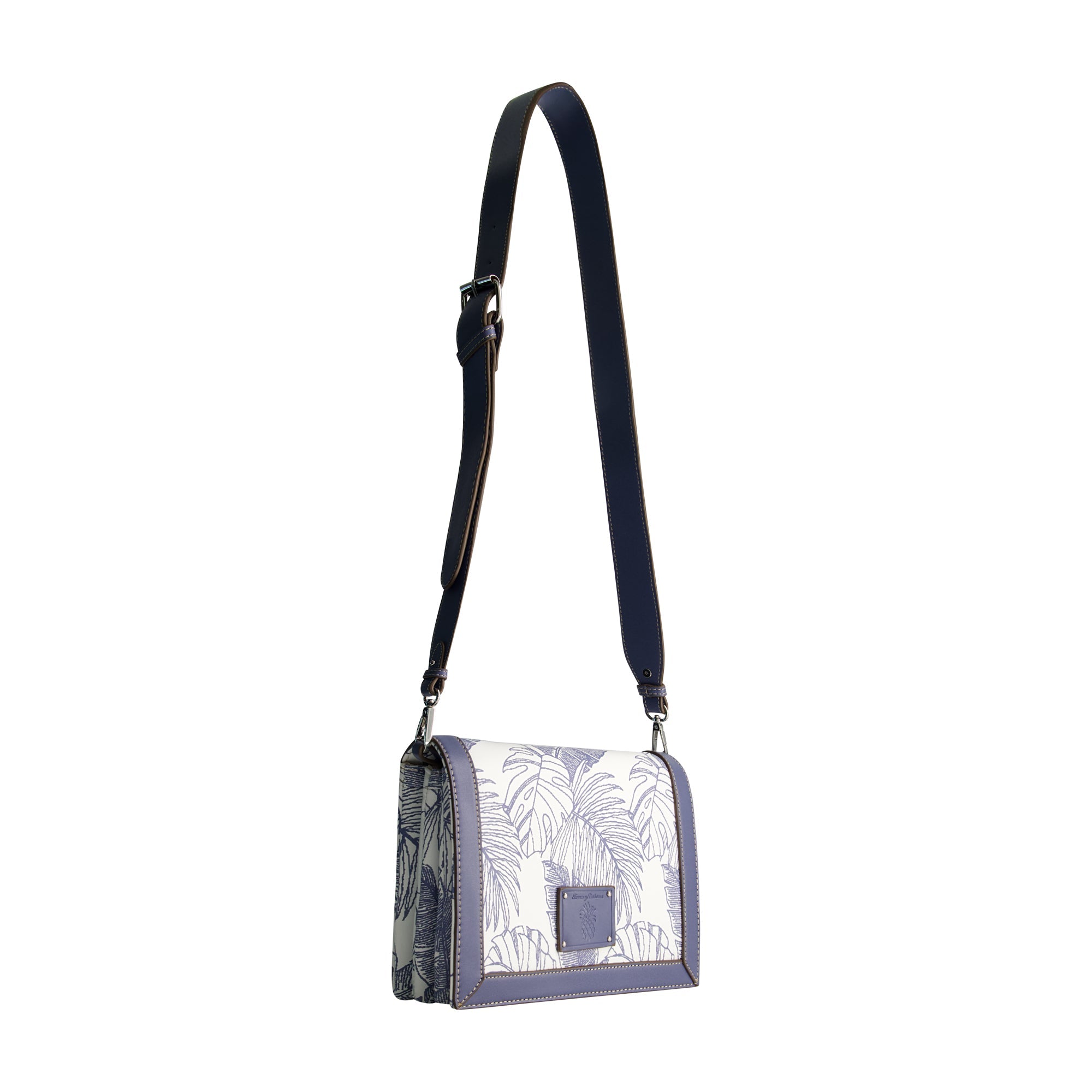 Tommy Bahama Graphic Leaf Print City Handbag, Navy