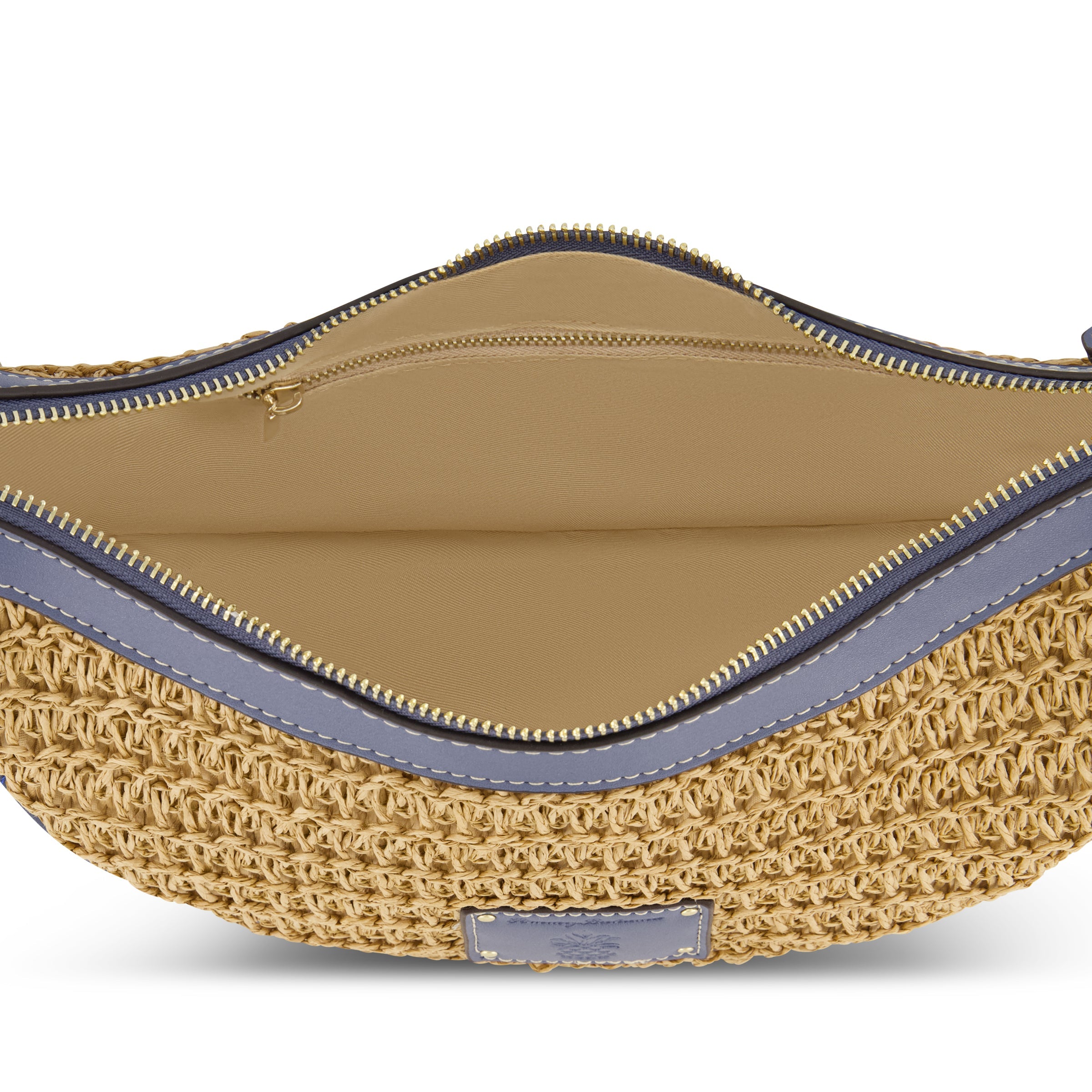 Tommy Bahama Raffia Crescent Hobo Bag, Navy