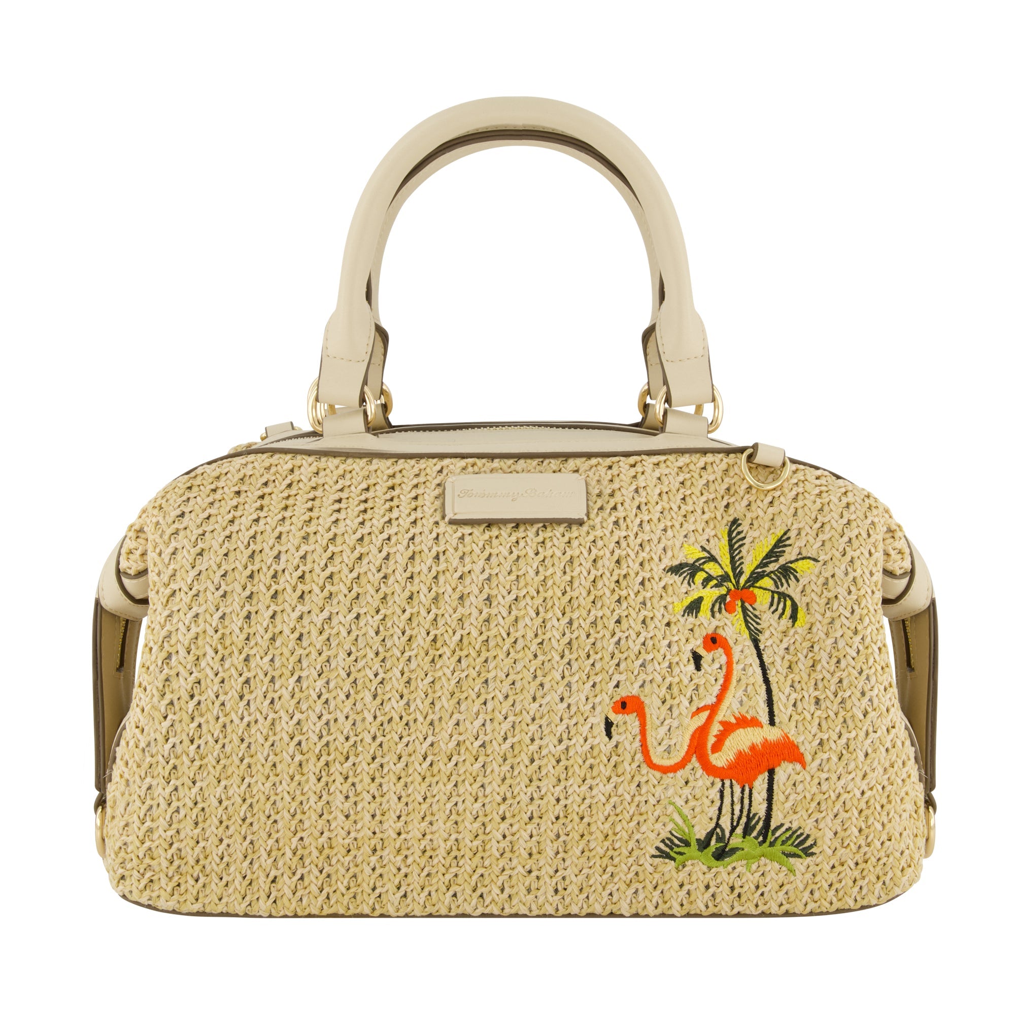 Tommy Bahama Flamingo Embroidery Satchel