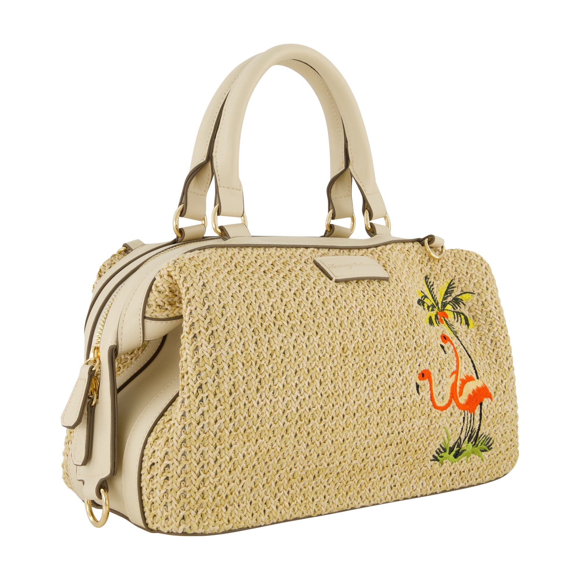 Tommy Bahama Flamingo Embroidery Satchel