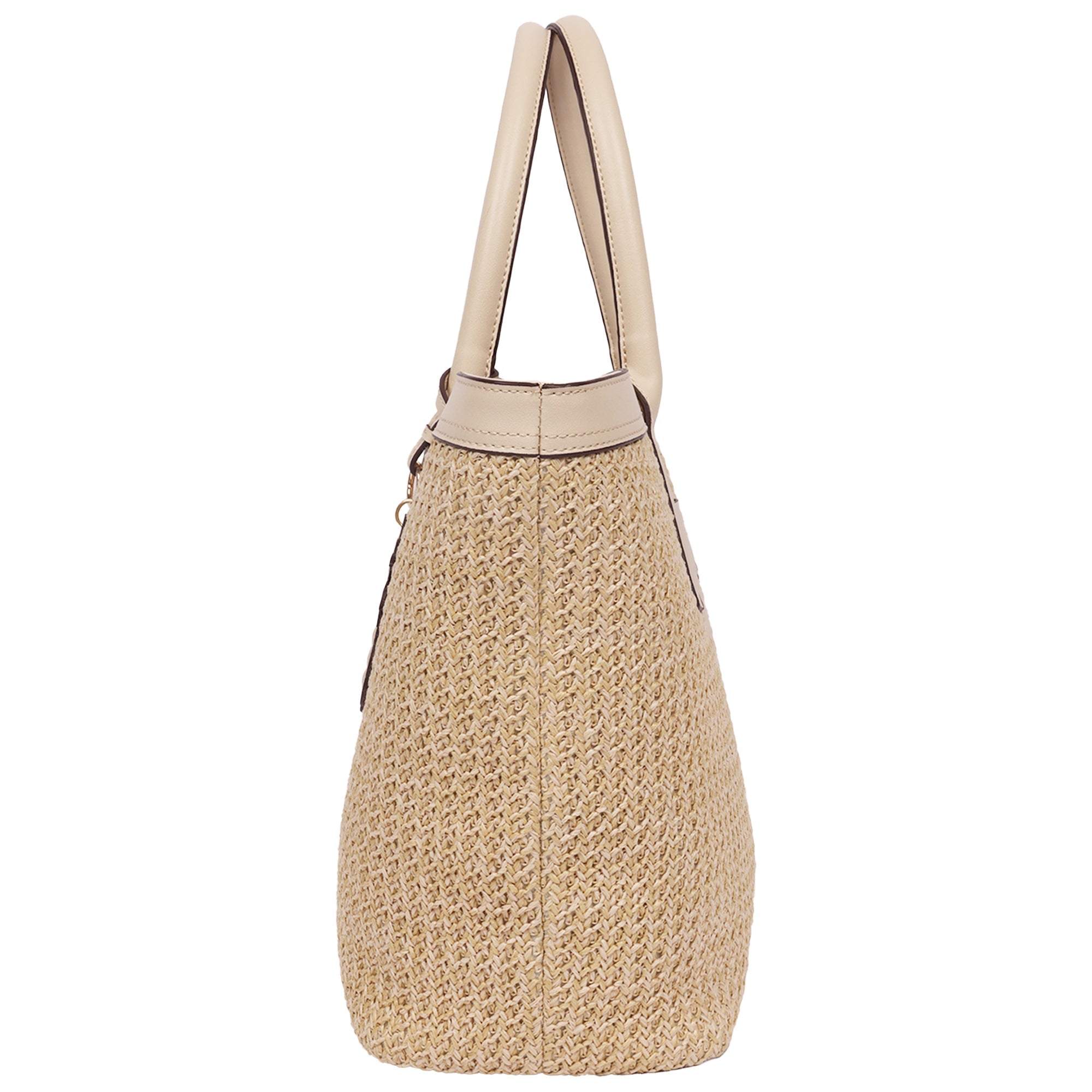 Tommy Bahama Raffia & Pu Large Logo Tote – Woven Straw Beach Tote With Pineapple Charm