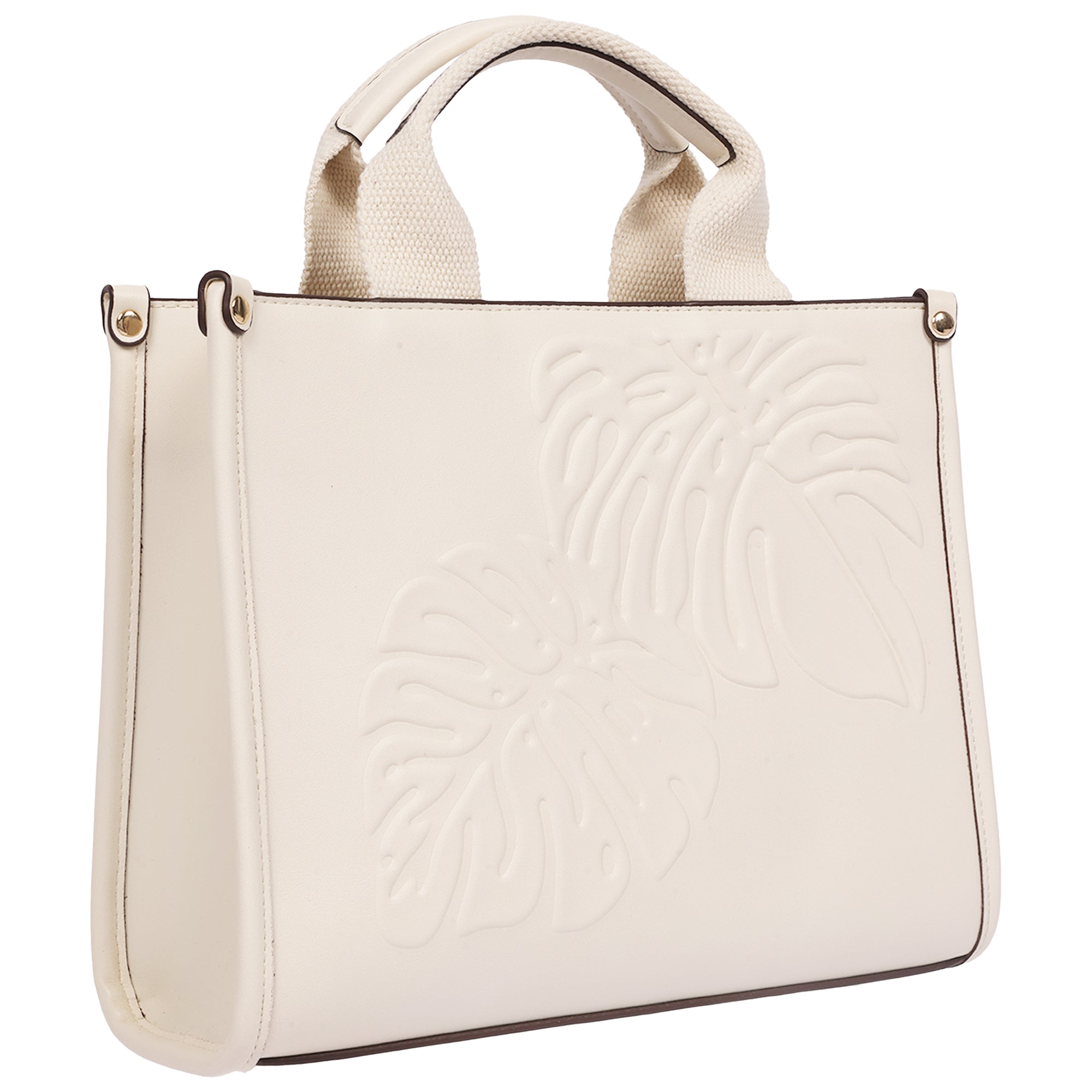 Tommy Bahama Darcy Leaf Motif Medium Tote – Embossed Pu Convertible Top Handle & Shoulder Bag