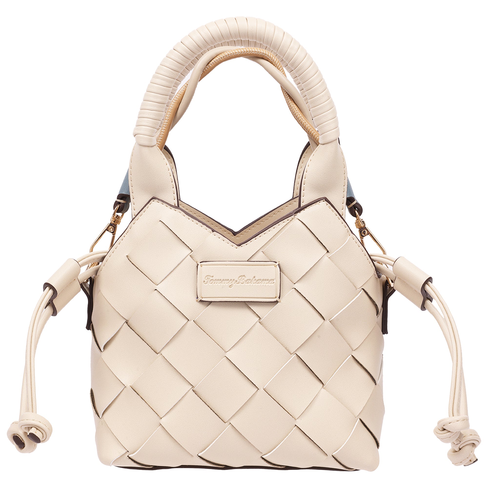 Tommy Bahama Demi Mini Woven Pu Tote – Mini Woven Faux Leather Top Handle & Crossbody Bag