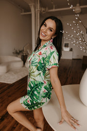 Women's Mint Tropical Shorts Set | Includes Plus Size