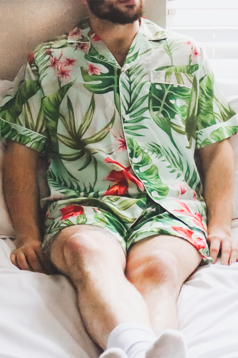 Men's Mint Tropical Pajama Set