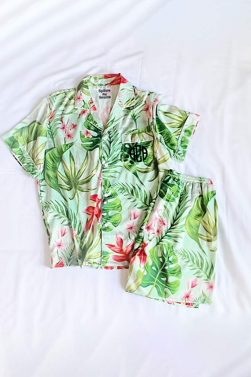 Men's Mint Tropical Pajama Set