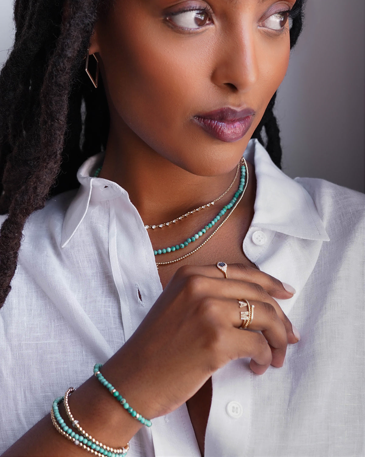 Zoe Lev Turquoise Bead Necklace