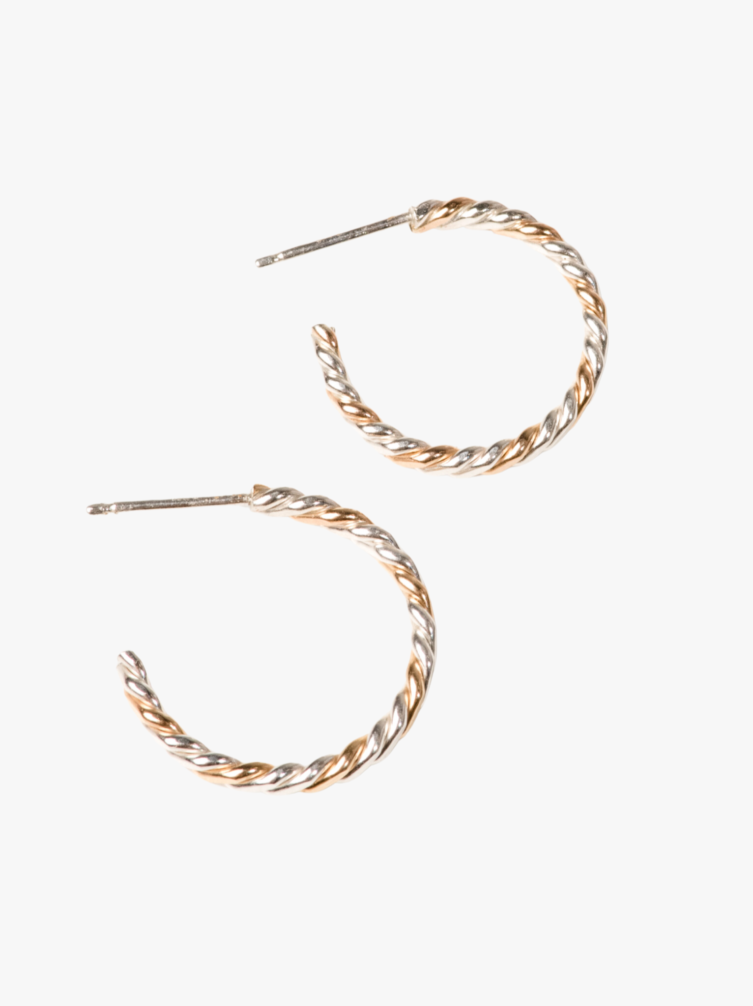 Two-tone Twist Hoops