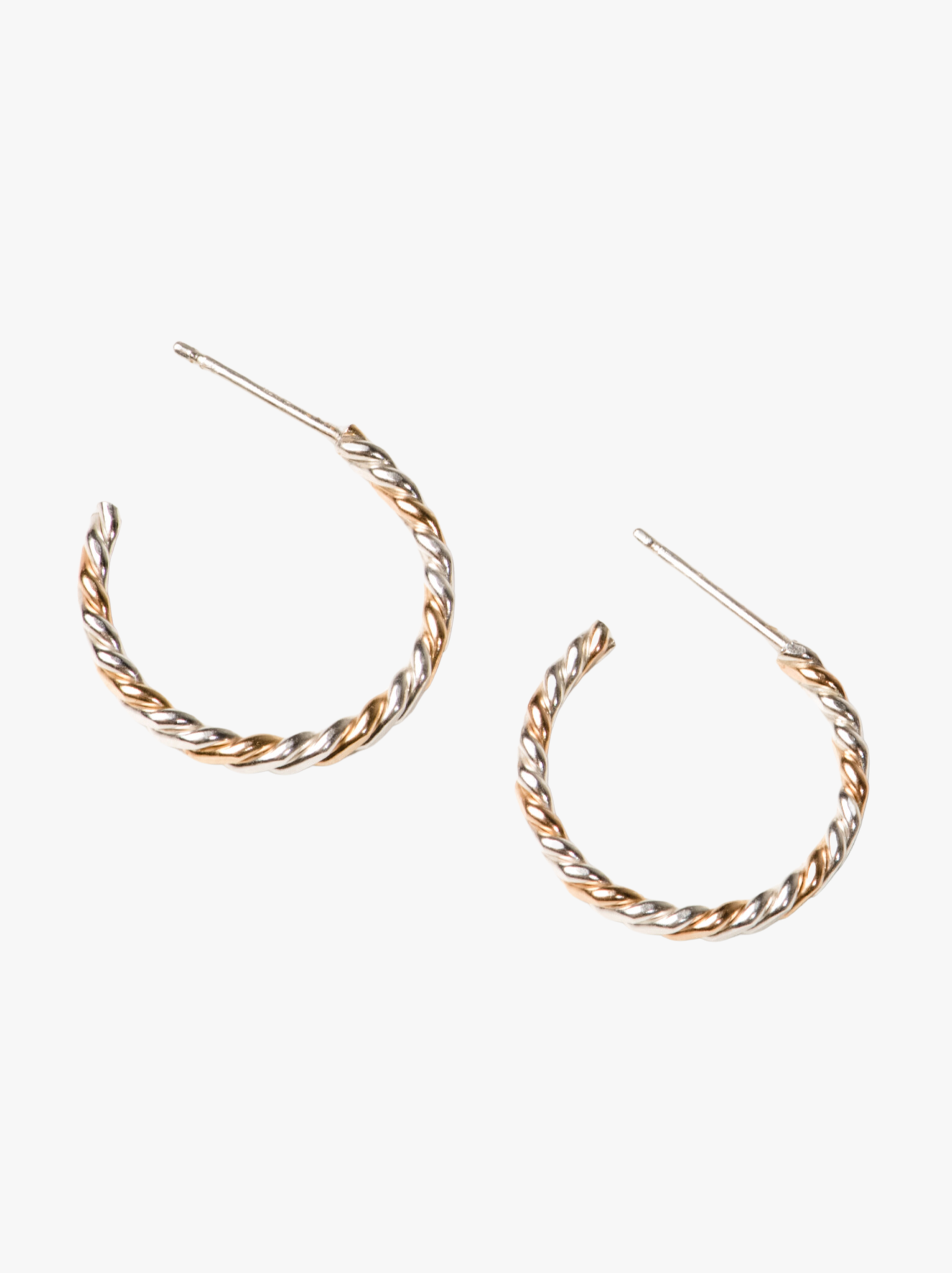 Two-tone Twist Hoops