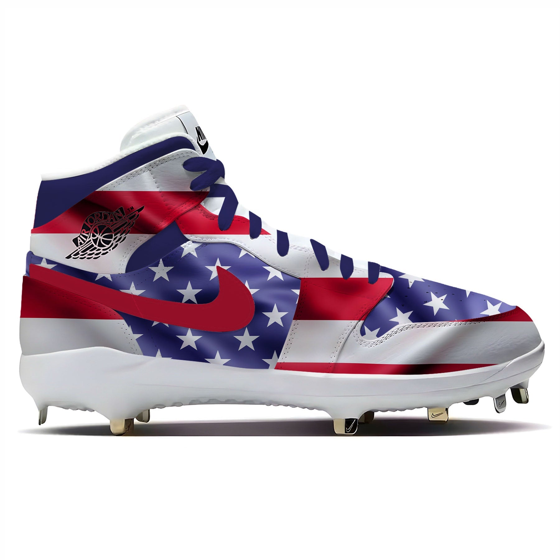 "USA Waving Flag" Nike Jordan 1 Retro Custom Cleats