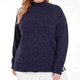 Karen Scott Women's Plus Mock Neck Sweater Blue Size 1X
