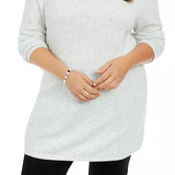 Karen Scott Women's Plus Size Curved Hem Tunic  Natural Size 2X
