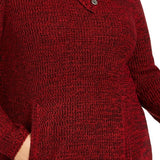Style & Co Women's Plus Button Trim Sweater Red Size 0X