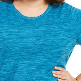 Karen Scott Women's Plus Marled Microfleece Top Blue Size 0X