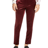 INC International Concepts Men's Flat Front Tapered Straight Fit Pants Red Size 36X32