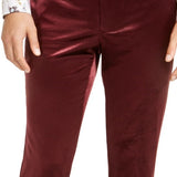 INC International Concepts Men's Flat Front Tapered Straight Fit Pants Red Size 36X32