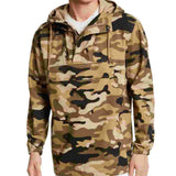 Sun + Stone Men's Camouflage Long Sleeve Mock Classic Fit Quarter Zip Cotton Sweater Beige Size X-Large