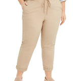 Style & Co Women's Twill Tape Utility Pants Beige Size 24W