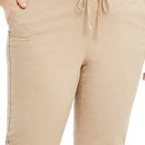 Style & Co Women's Twill Tape Utility Pants Beige Size 24W