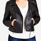 City Chic Women's Trendy Plus Size Biker Jacket Black Size 20W
