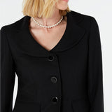 Le Suit Women's Three Button Diamond Jacquard Skirt Suit Black Size 8