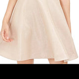 Teeze Me Juniors' Allover-Glitter Fit & Flare Dress Gold Size 1