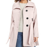 Madden Girl Junior's Belted Skirted Coat Pink Size Medium