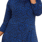 Michael Kors Women's Plus Baby Cat Dress Blue Size 1X