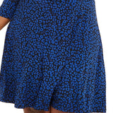 Michael Kors Women's Plus Baby Cat Dress Blue Size 1X
