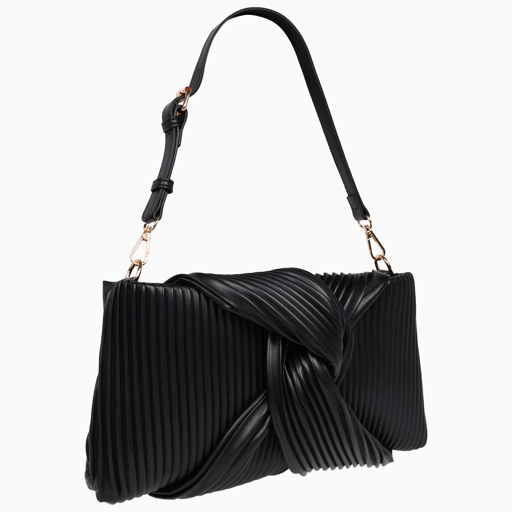 Jason Wu Pleated Knot Clutch With Shoulder Strap