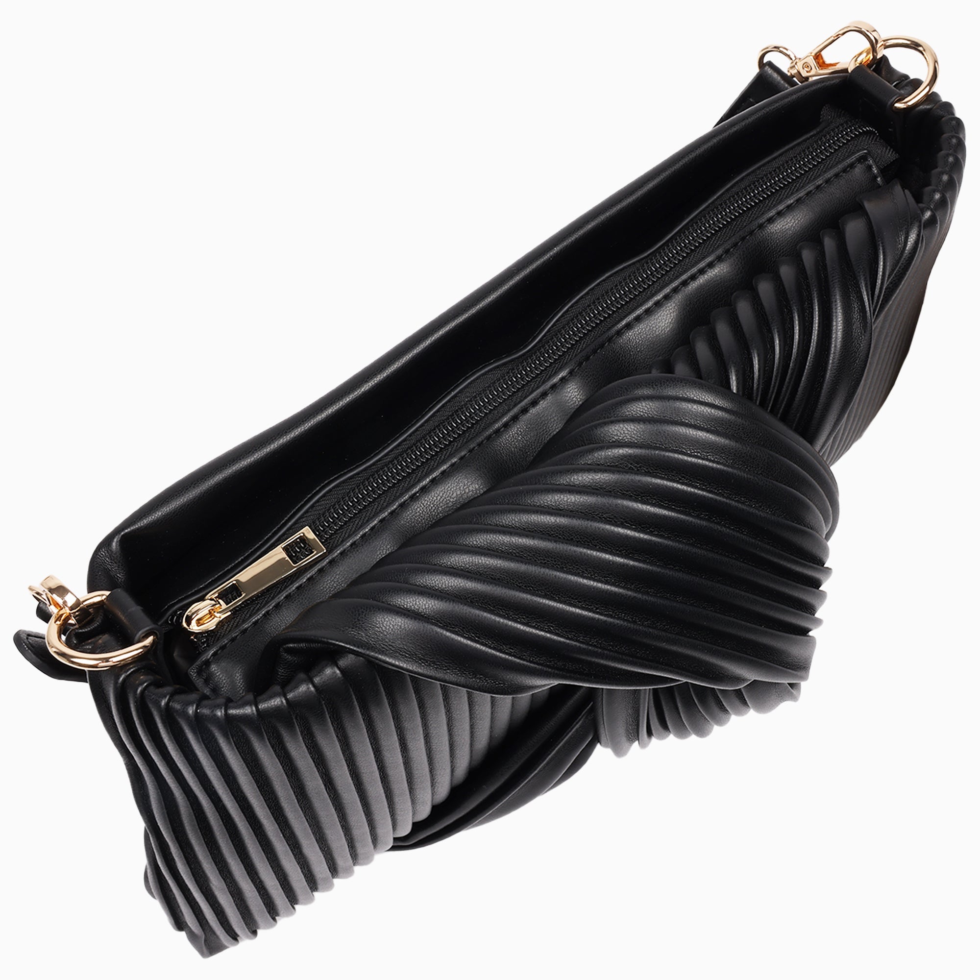 Jason Wu Pleated Knot Clutch With Shoulder Strap