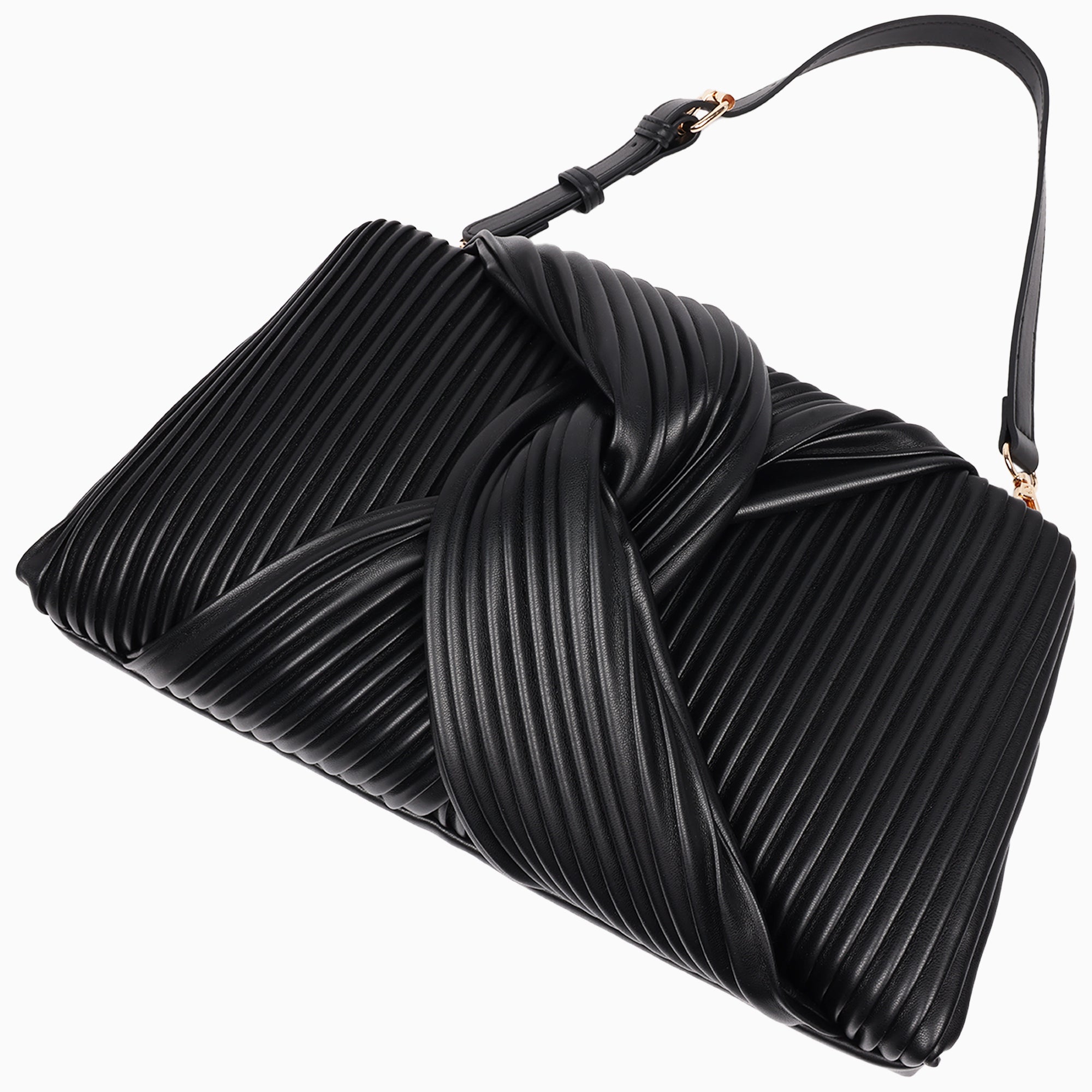 Jason Wu Pleated Knot Clutch With Shoulder Strap