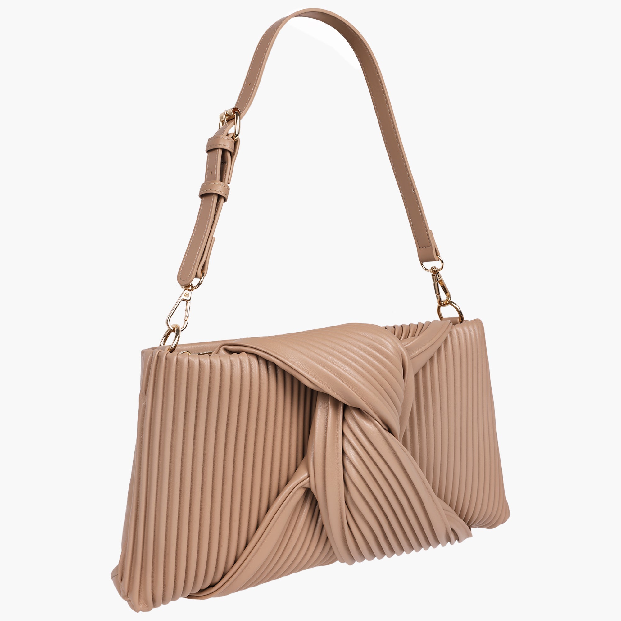 Jason Wu Pleated Knot Clutch With Shoulder Strap