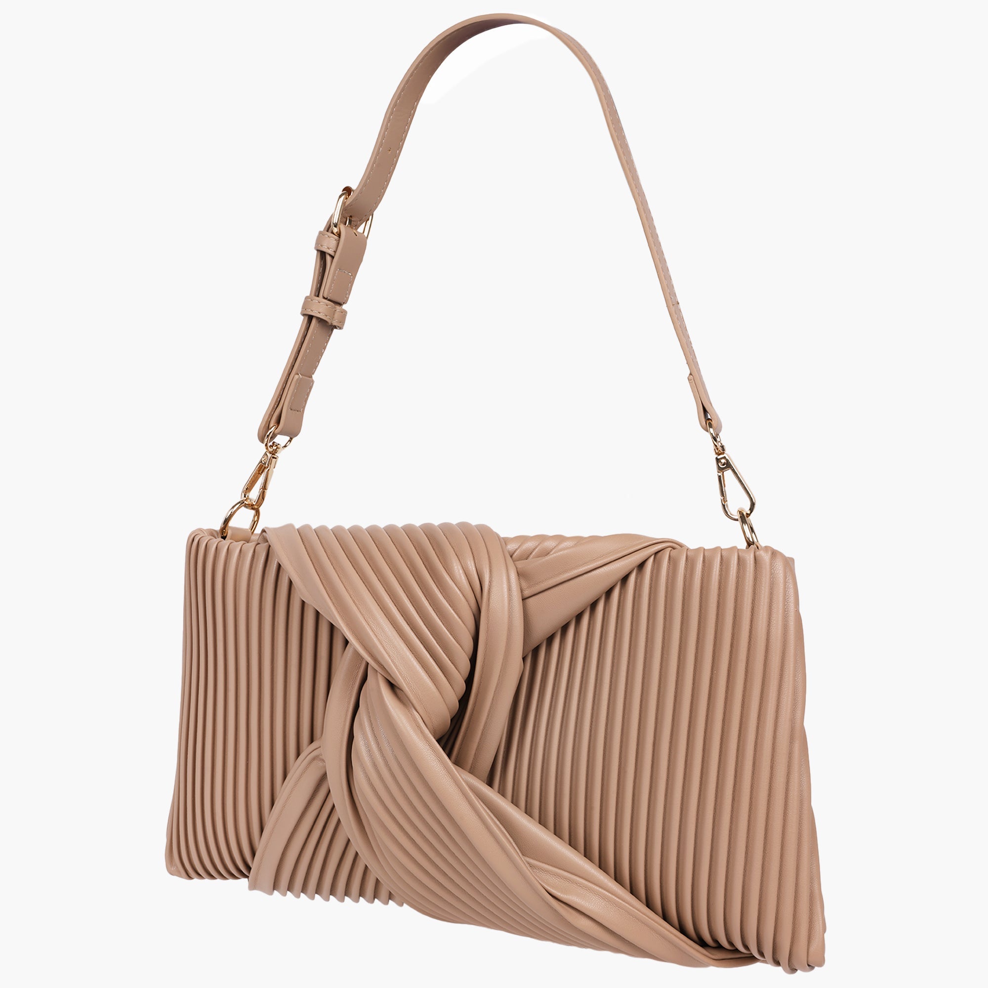 Jason Wu Pleated Knot Clutch With Shoulder Strap