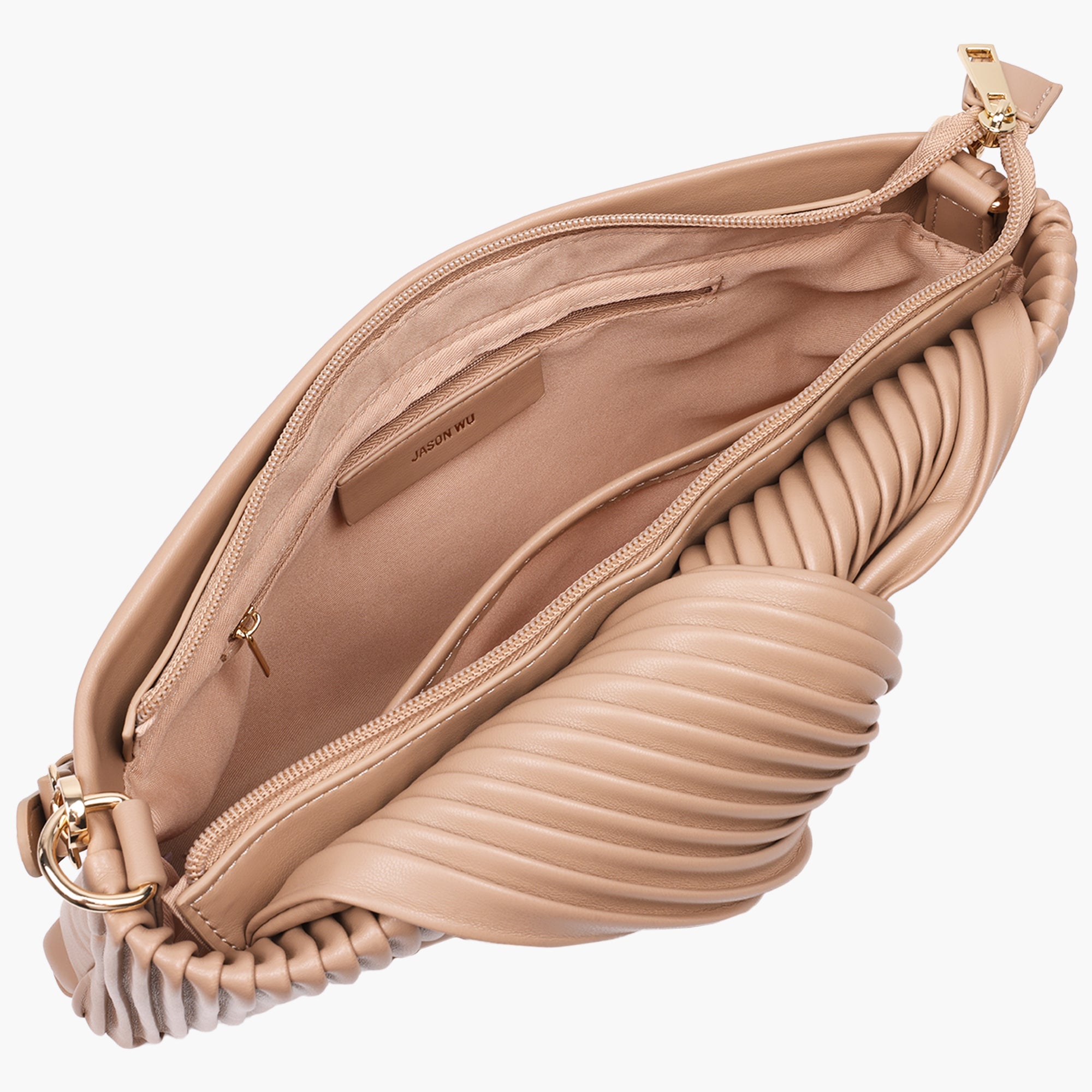 Jason Wu Pleated Knot Clutch With Shoulder Strap