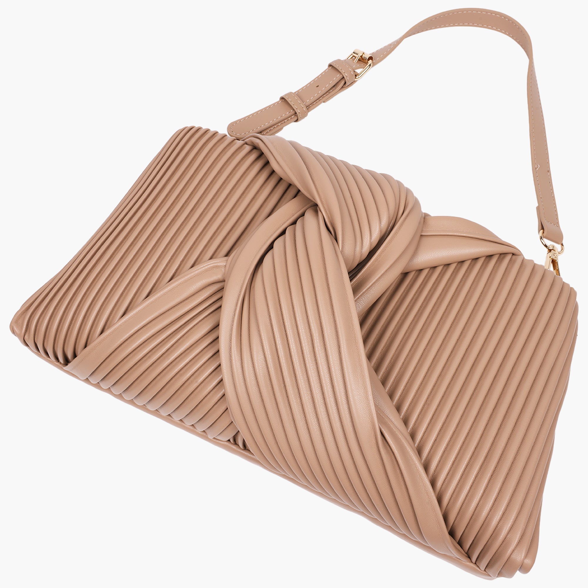 Jason Wu Pleated Knot Clutch With Shoulder Strap
