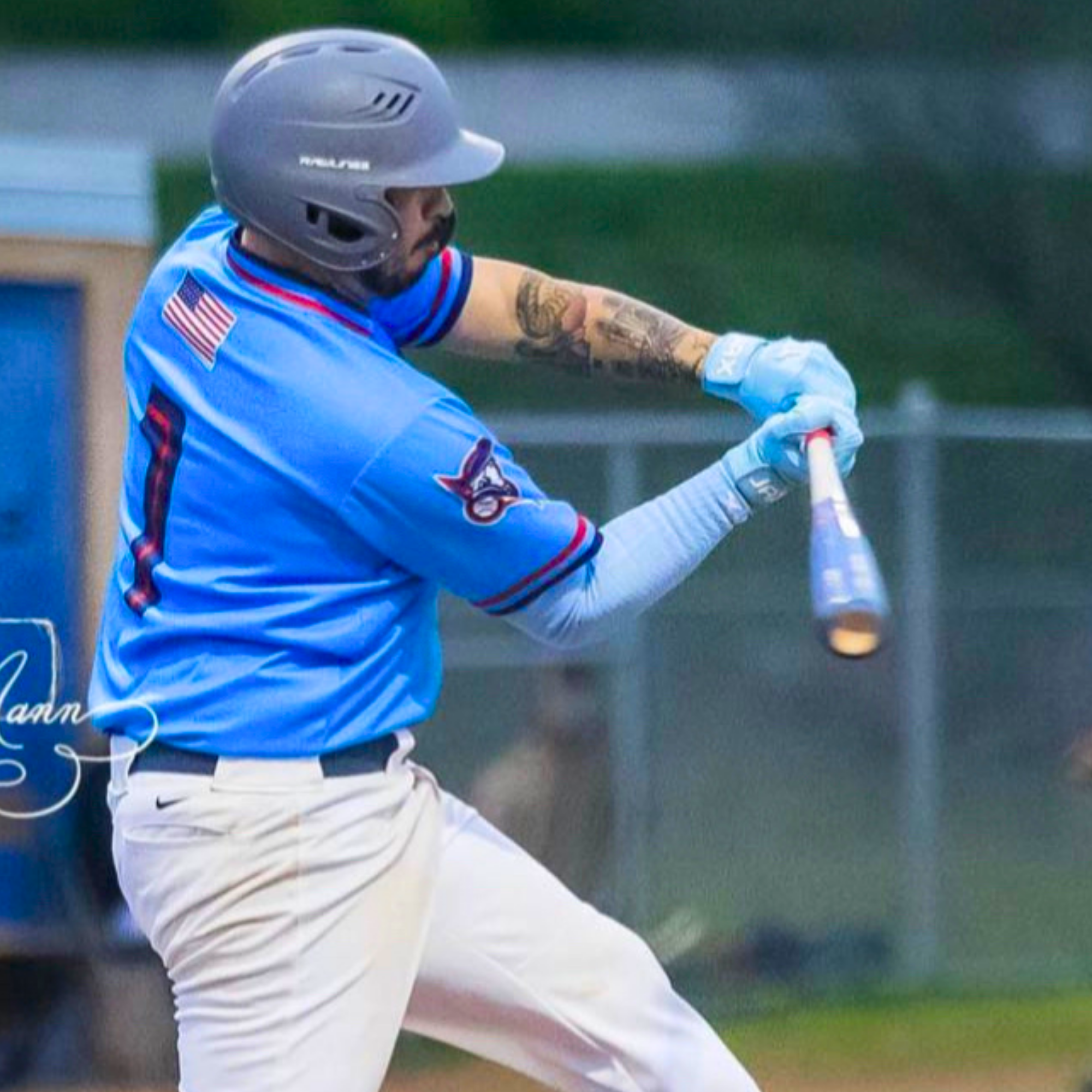 Baby Blue Pro Cuff Batting Gloves