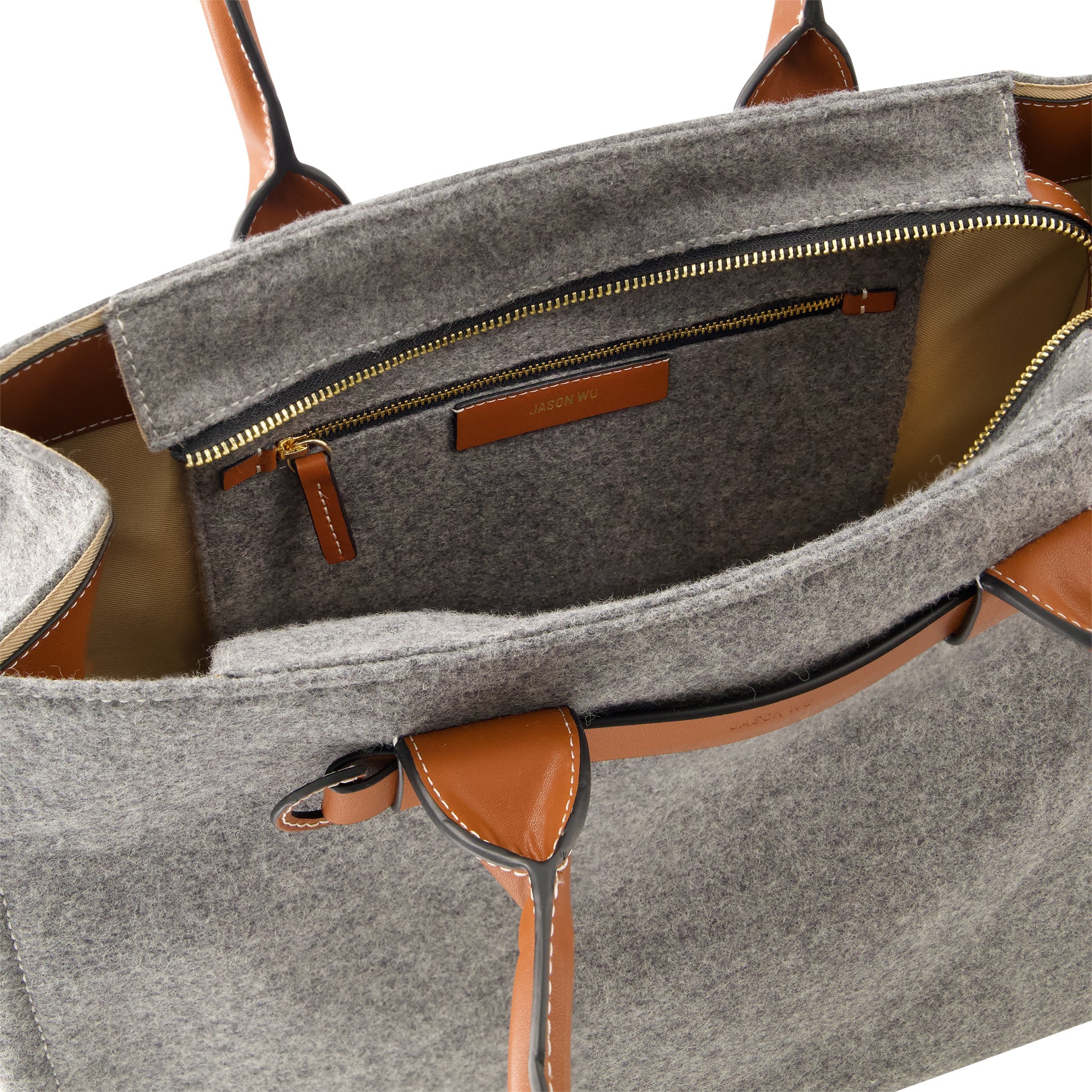 Jason Wu Structured Grey Felt Tote, Grey