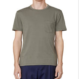 Officine Generale Textured Pocket Tee Green Size S