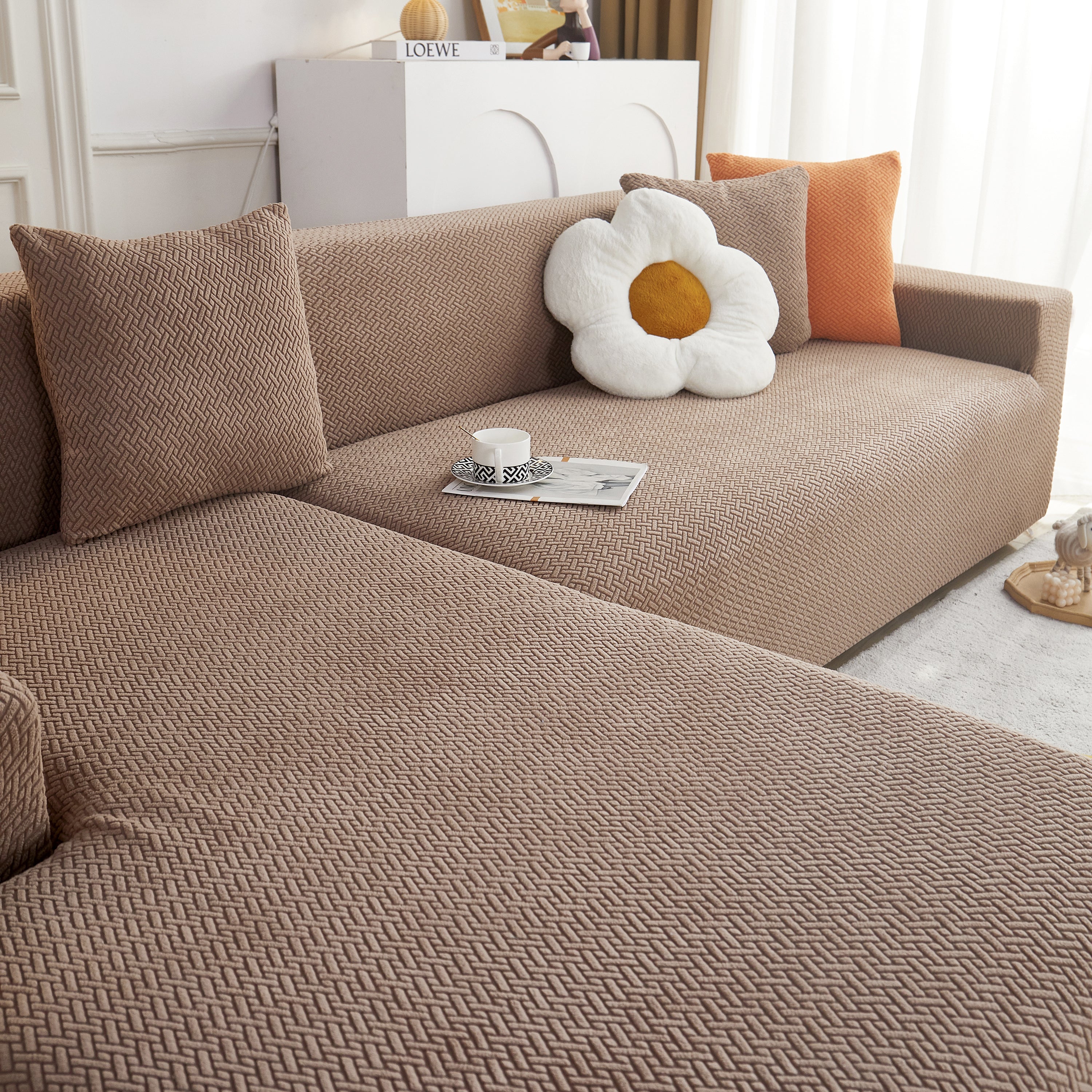 L Shape Couch Covers Stretch Slipcovers Furniture Protector With 1pcs Free Pillowcases