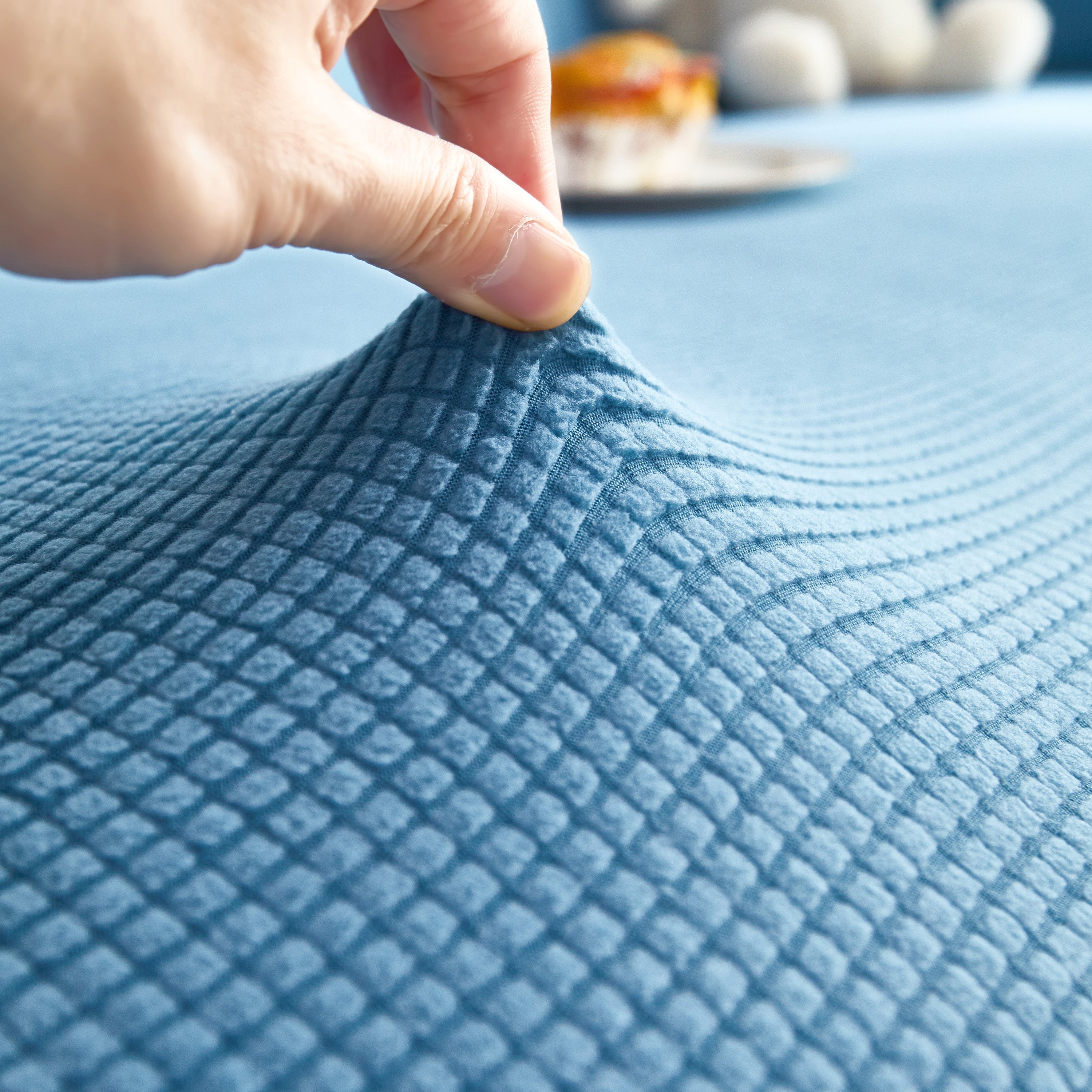 Grid Textured Stretch Sofa Cover, Soft Elastic Slipcover For Couch Protection