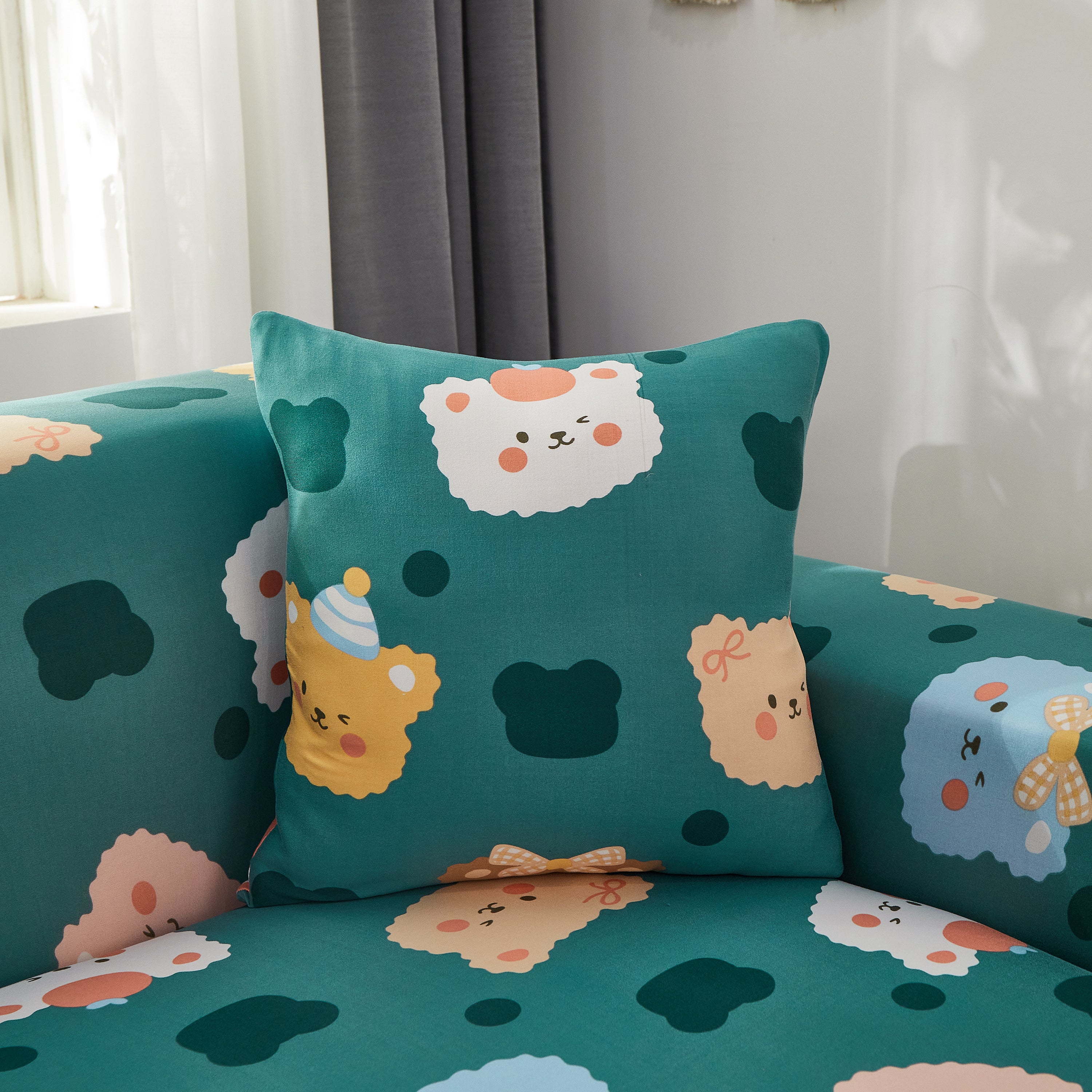 Stretch Sofa Covers For Sectional Couch, Washable Non Slip Slipcovers With Pillowcases