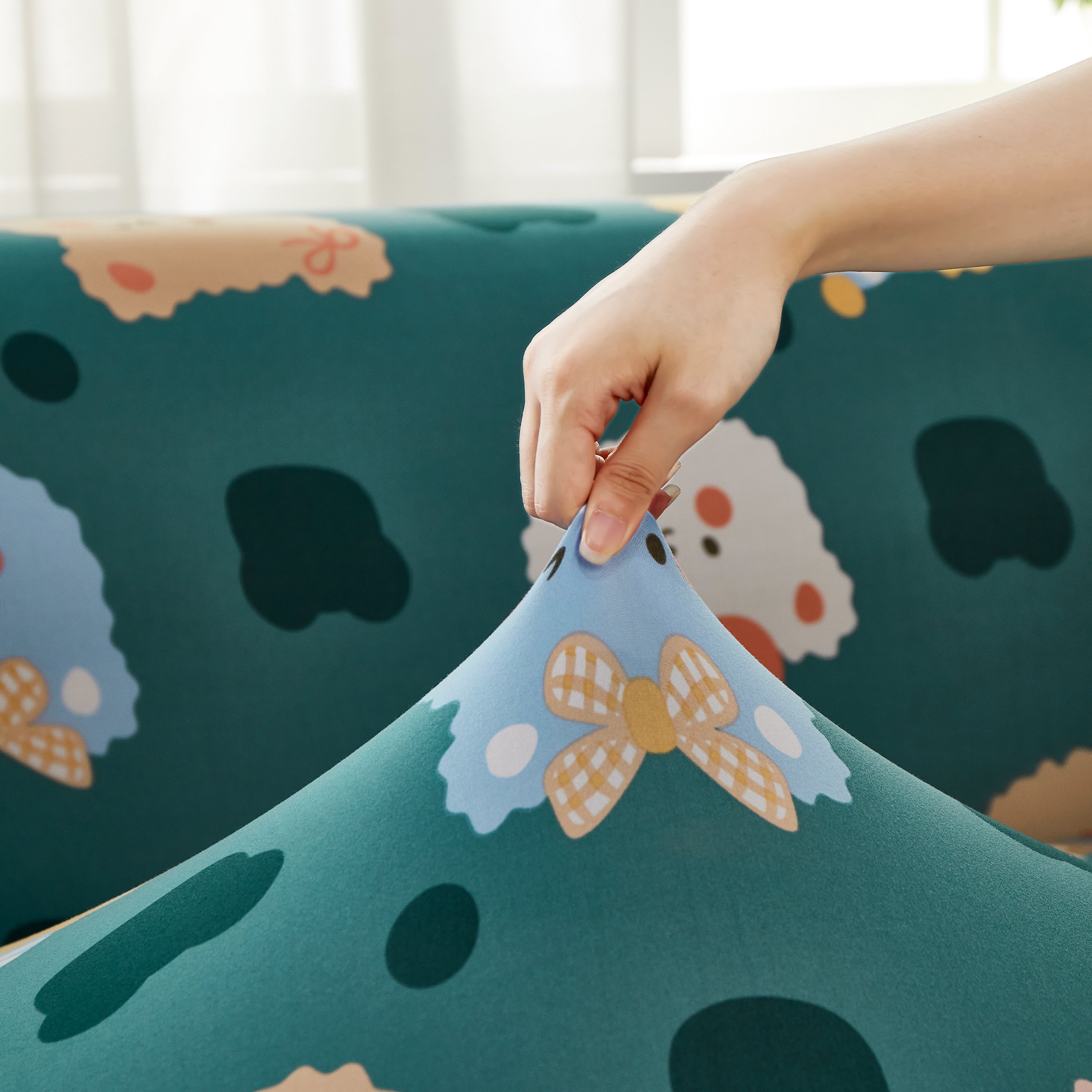 Stretch Sofa Covers For Sectional Couch, Washable Non Slip Slipcovers With Pillowcases