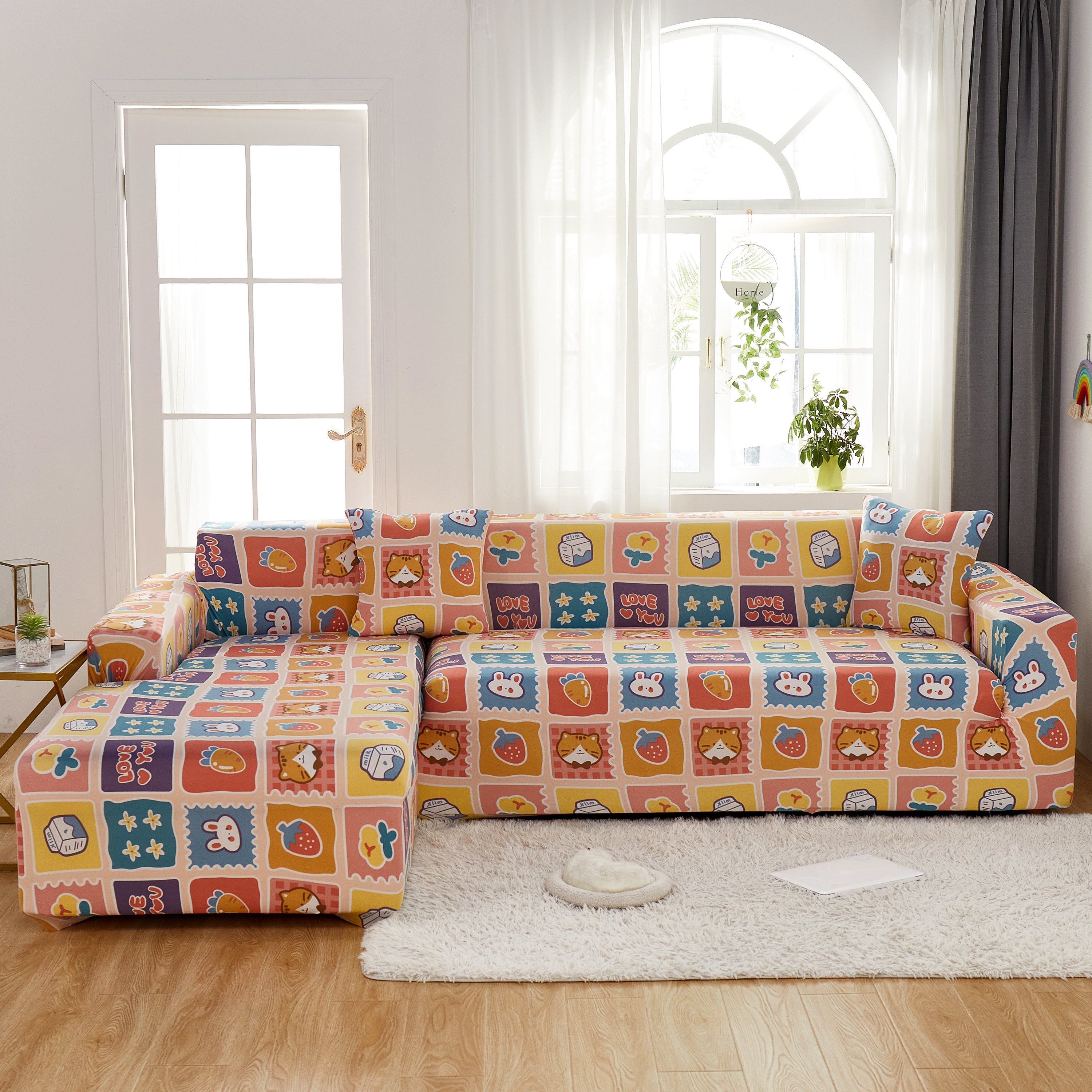 Sectional Sofa Covers, Super Stretch L Shape Couch Cover, Non Slip Slipcover With Elastic Bottom, Ideal For 1/2/3/4/5 Seater Sofas, Kids