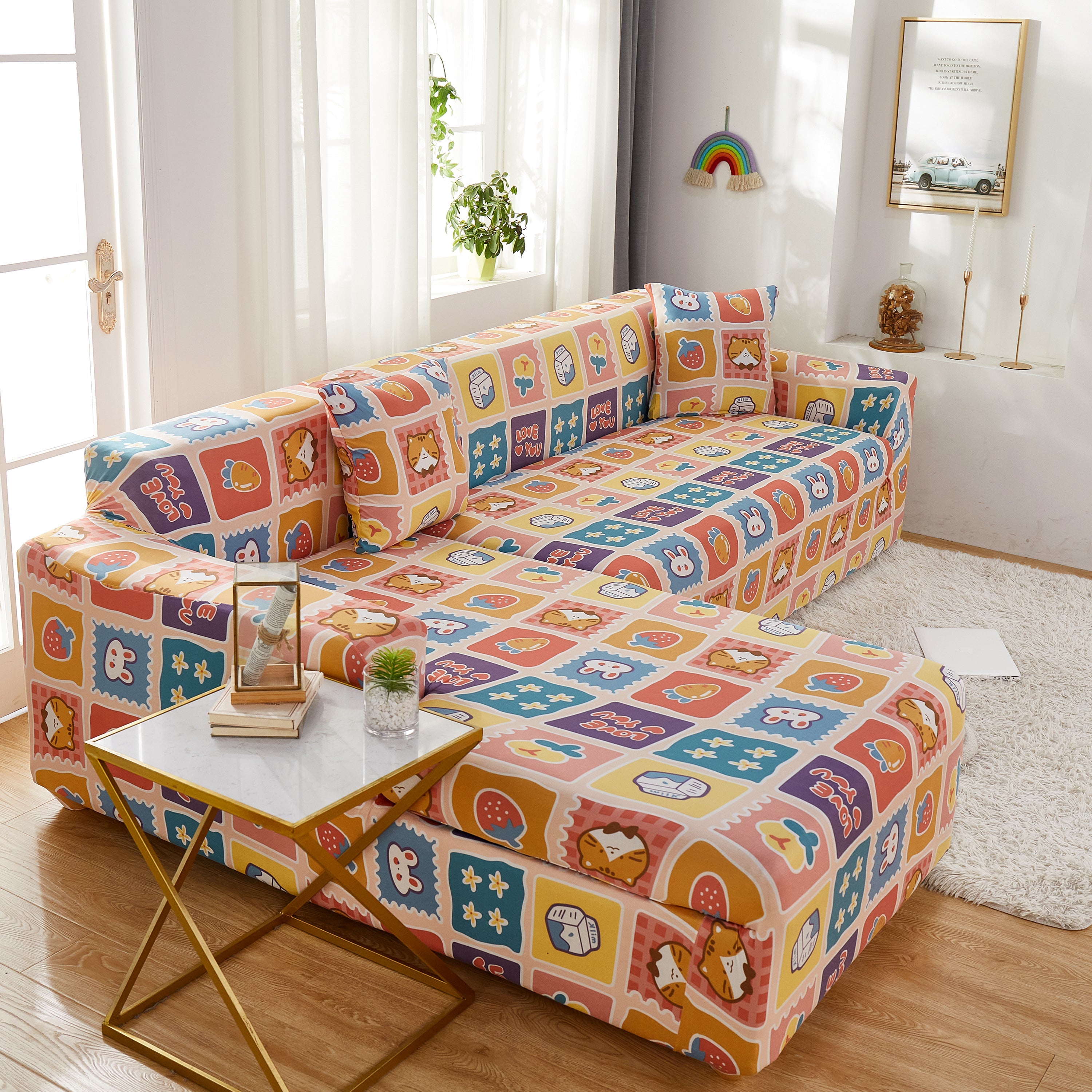 Sectional Sofa Covers, Super Stretch L Shape Couch Cover, Non Slip Slipcover With Elastic Bottom, Ideal For 1/2/3/4/5 Seater Sofas, Kids