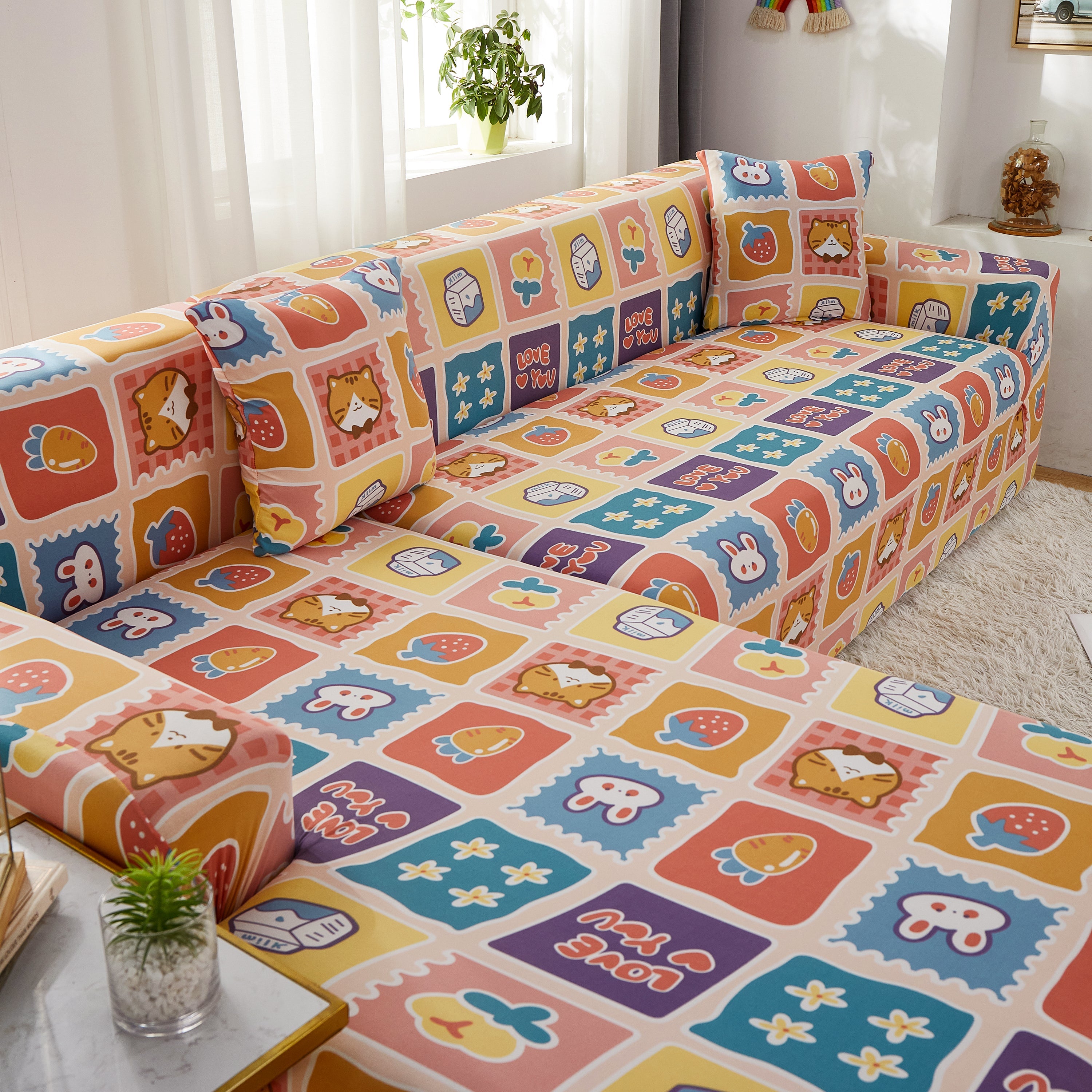 Sectional Sofa Covers, Super Stretch L Shape Couch Cover, Non Slip Slipcover With Elastic Bottom, Ideal For 1/2/3/4/5 Seater Sofas, Kids